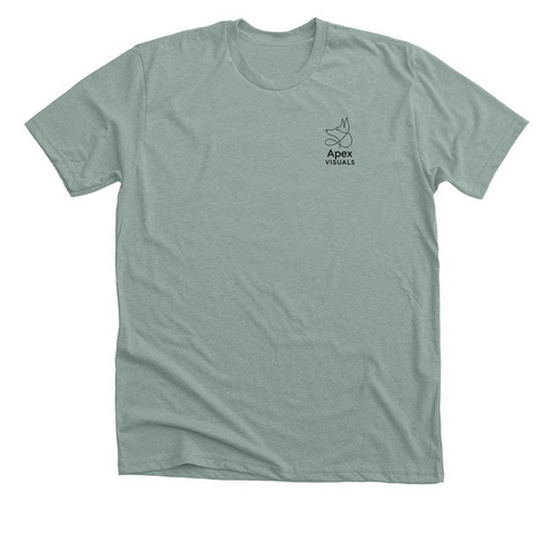 Apex Visuals Merch, a Heather Sage Premium Unisex Tee