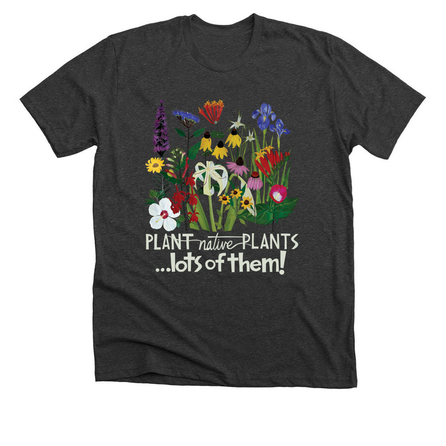Plant Native Plants Tees, a Dark Grey Heather Premium Unisex Tee