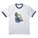 Undead Rosie the Riveter, a White/ Navy Cotton Ringer Tee