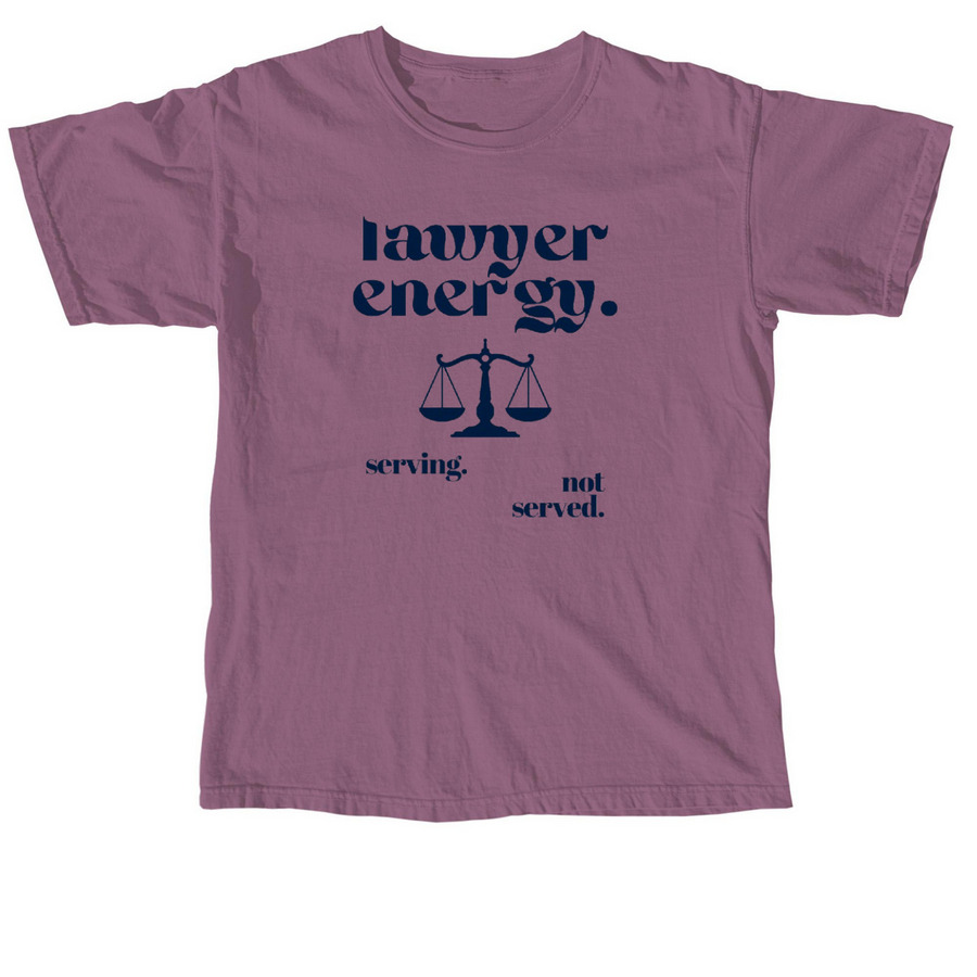 Lawyer Energy, a Berry Comfort Colors Unisex Tee