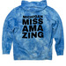 Tye Dye Stacked, a Aqua Blue Tie Dye Pullover Hoodie (back-view)