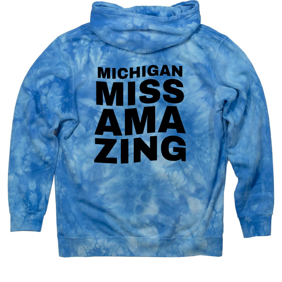 Tye Dye Stacked, a Aqua Blue Tie Dye Pullover Hoodie (back-view)