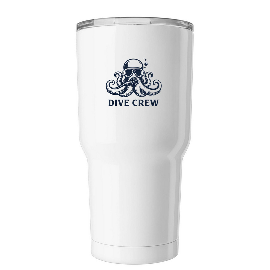 Tumbler 30 Oz, a White Insulated Tumbler (back-view)