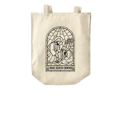 Make Heaven Crowded, a Natural Over-the-Shoulder Shopping Tote Bag