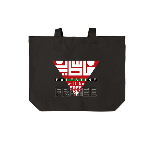 Red Triangle&nbsp;Tote?, a Deep Black Cotton Canvas Tote Bag