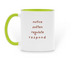 Unclench Your Jaw Mug, a Green Two-Tone Ceramic Mug (back-view)