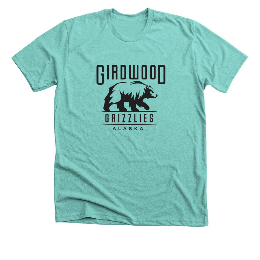 Go Girdwood Grizzlies, a Heather Sea Green Premium Unisex Tee