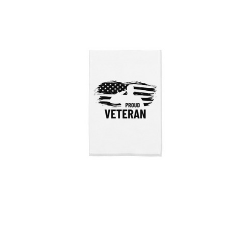 Proud Veteran - Yard Flag, a White 12" x 18" Yard Flag