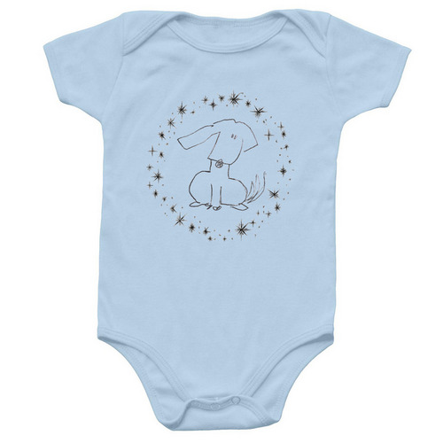 Infant Onesy with Dog, a Light Blue Infant Onesie