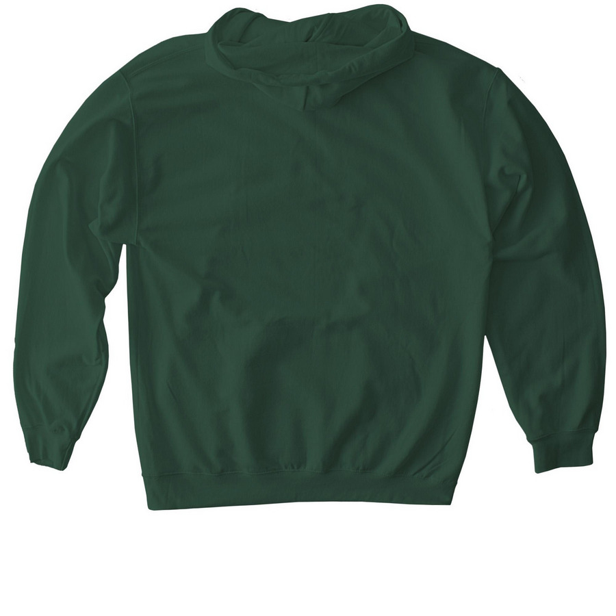 TMFP - White, a Forest Green Softstyle Pullover Hoodie (back-view)