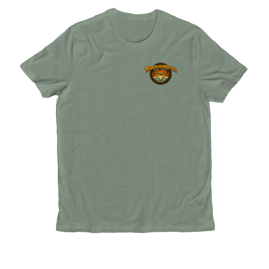 Roam & Refuel Shark Tooth Adventure Tee, a Matcha Green Allmade Organic Cotton Unisex Tee