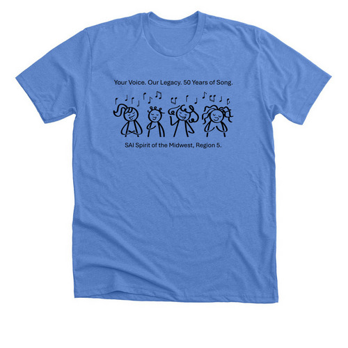 2026 Black Logo, a Heather Columbia Blue Premium Unisex Tee