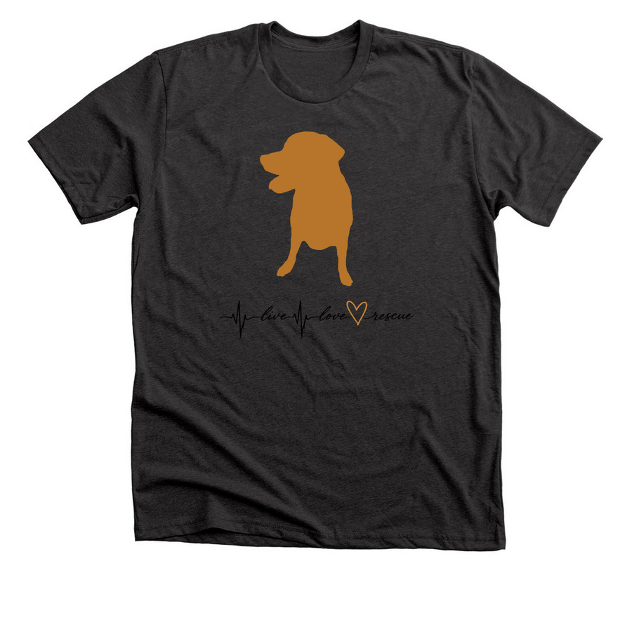 Live Love Rescue - Rottie - Shirts, a Dark Grey Heather Premium Unisex Tee