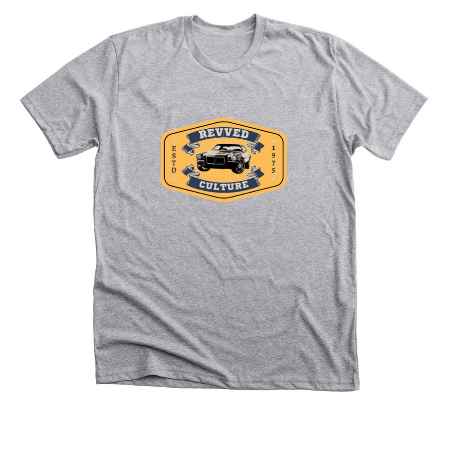 1975 RC Yellow, a Athletic Heather Premium Unisex Tee