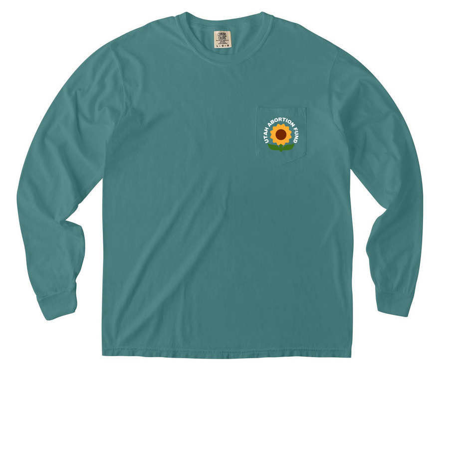 sunflower pocket tee, a Seafoam Comfort Colors Long Sleeve Pocket Tee