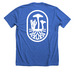 FunDiS White Logo, a Heather True Royal Premium Unisex Tee (back-view)