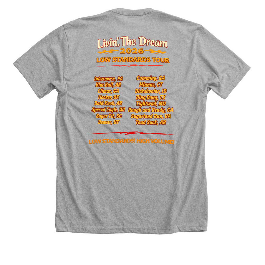 The Wednesday Night Low Expectations, a Athletic Heather Premium Unisex Tee (back-view)