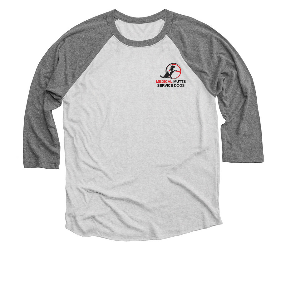 People. Dogs. Kindness., a Premium Heather and Heather White 3/4 Sleeve Baseball Tee
