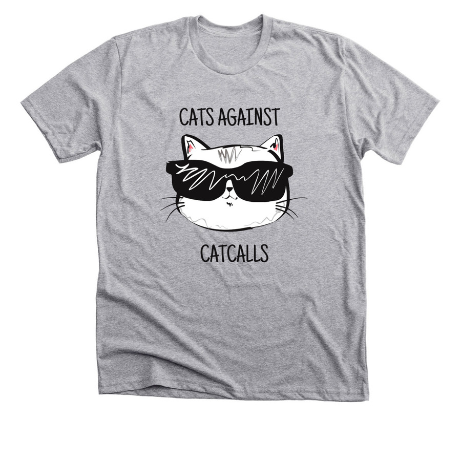 Cats against catcalls, a Athletic Heather Premium Unisex Tee