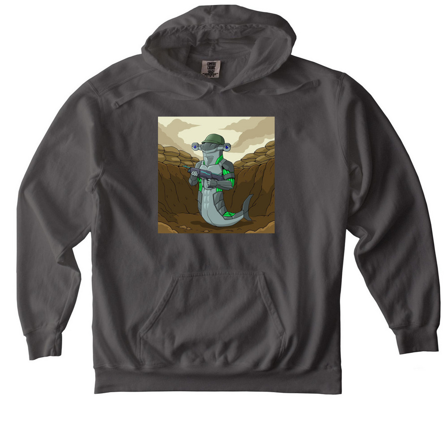 Trench Shack Hoodie, a Pepper Comfort Colors Pullover Hoodie