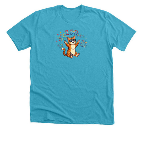 BCC 4th of July "250", a Heather Aqua Premium Unisex Tee