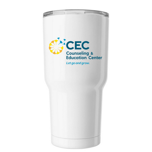 Let Go & Grow, a White Insulated Tumbler