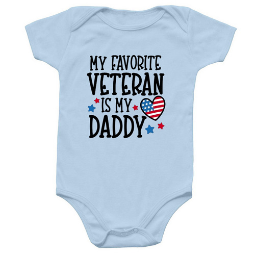Favorite Veteran, a Light Blue Infant Onesie