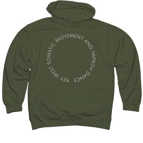 Key West Somatic Movement/How can you dance..., a Army Midweight Pullover Hoodie