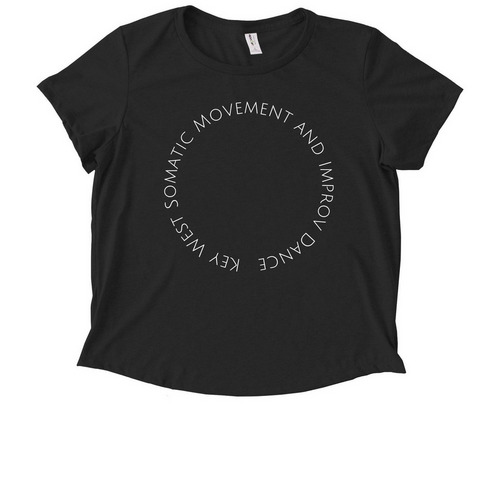 Key West Somatic Movement w/how dance? back, a Deep Black Allmade Eco Triblend Women?s Scoop Neck Tee