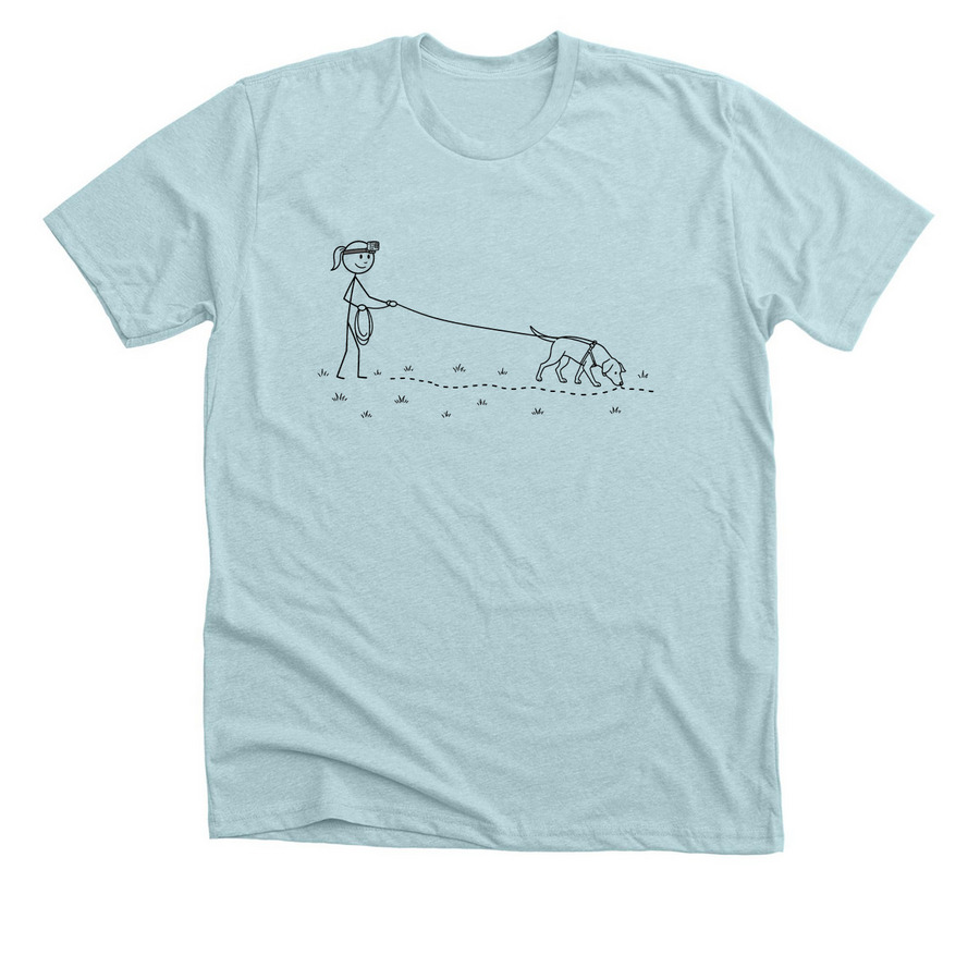 GoPro Tracking in blk, a Heather Ice Blue Premium Unisex Tee