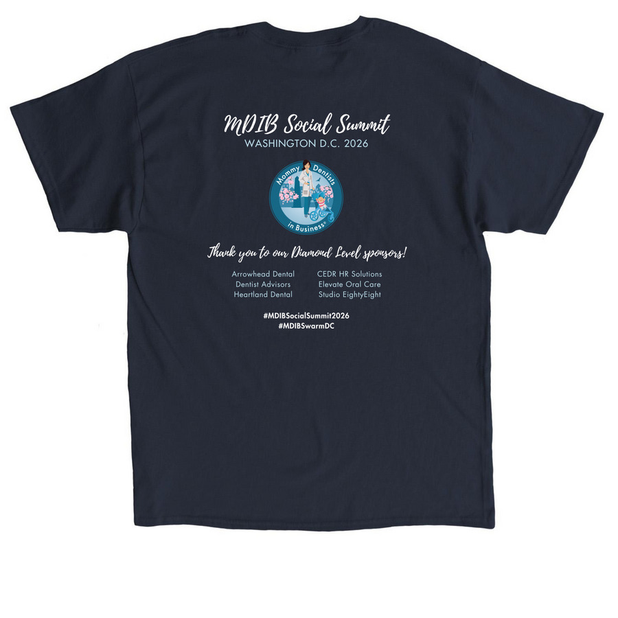 2026 MDIB Social Summit DC, a Navy Classic Unisex Tee (back-view)
