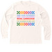 Adult Rainbow Checkerboard, a Heather Natural Premium Long Sleeve Tee