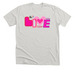 Love Too, a Heather Cement Premium Unisex Tee