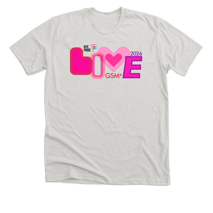 Love Too, a Heather Cement Premium Unisex Tee