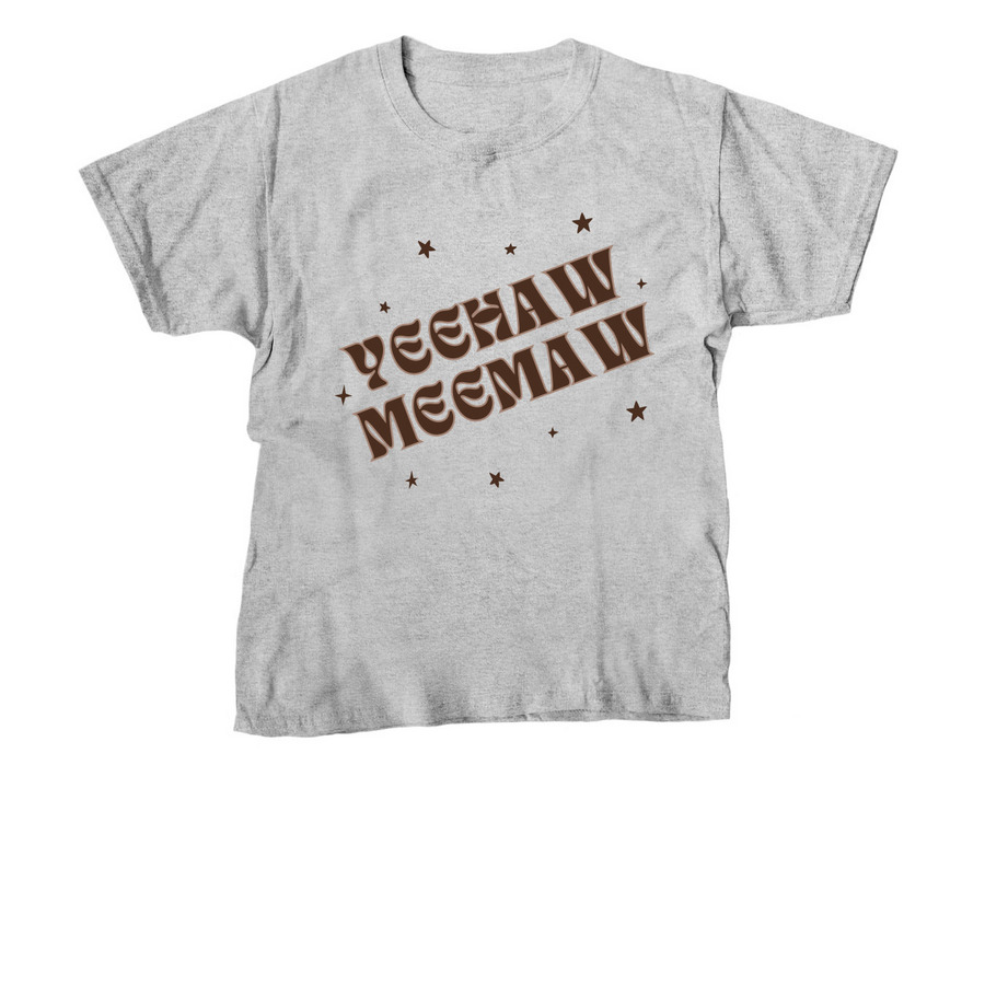Brown YEEHAW MEEMAW Apparel&nbsp;, a Sport Grey Youth Unisex Tee