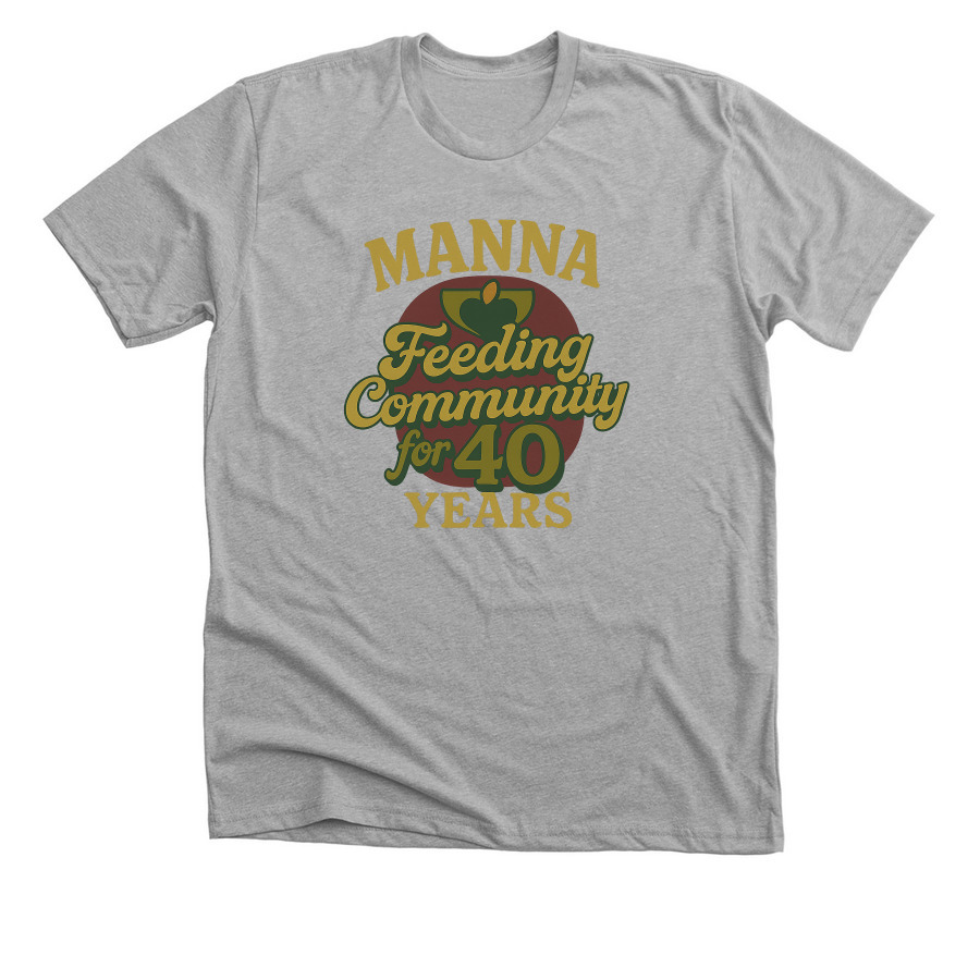 Feeding Community for 40 Years, a Athletic Heather Premium Unisex Tee