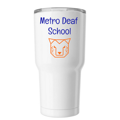 Metro Deaf School Tumbler, a White Insulated Tumbler