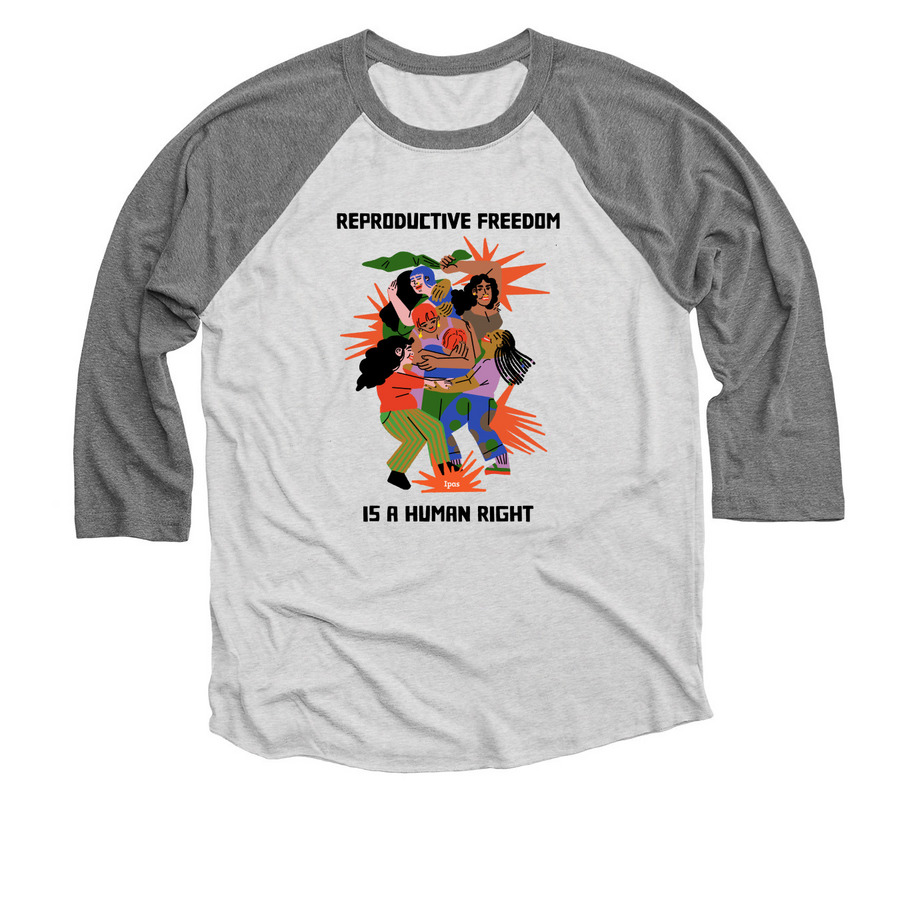 Ipas x Nafisa Ferdous, a Premium Heather and Heather White 3/4 Sleeve Baseball Tee
