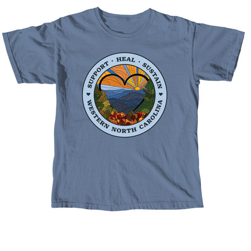 Heart of WNC, a Blue Jean Comfort Colors Unisex Tee