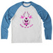 fuego en mi alma, a Azure Blue/ Bright White Allmade Eco Triblend Colorblock Raglan Long Sleeve Tee