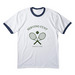 Serving Tee, a White/ Navy Cotton Ringer Tee