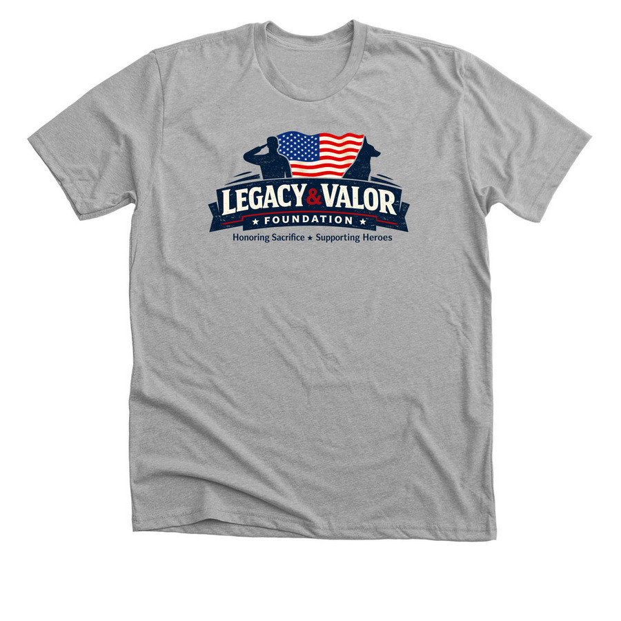 Valor & Legacy Foundation brand shirt., a Athletic Heather Premium Unisex Tee