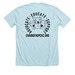 Advocate. Educate. Support., a Heather Ice Blue Premium Unisex Tee (back-view)