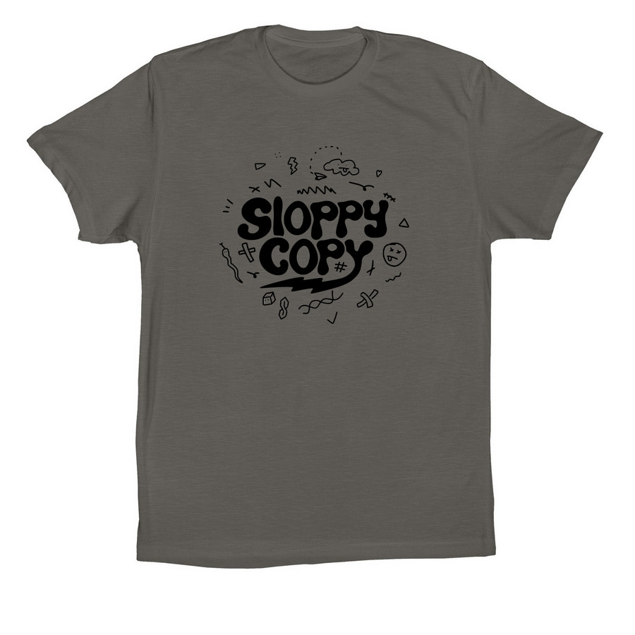 Sloppy Copy Logo Merch, a Asphalt Premium Cotton Tee