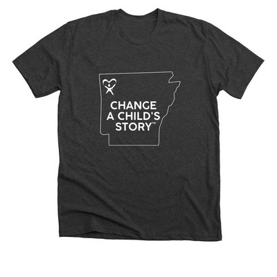 Change a Child's State - White Ink, a Dark Grey Heather Premium Unisex Tee