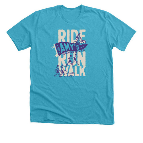 Amy's Ride/Run/Walk 2026 Shirt (Alt Color), a Heather Aqua Premium Unisex Tee