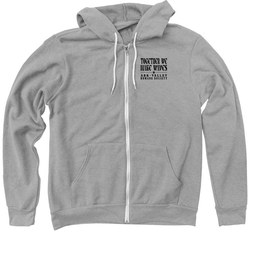 Together We Make Waves - Zip, a Athletic Heather Zip Up Hoodie