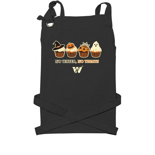 GCWW - No Water, No Treats, a Black Cotton Canvas Pocket Apron