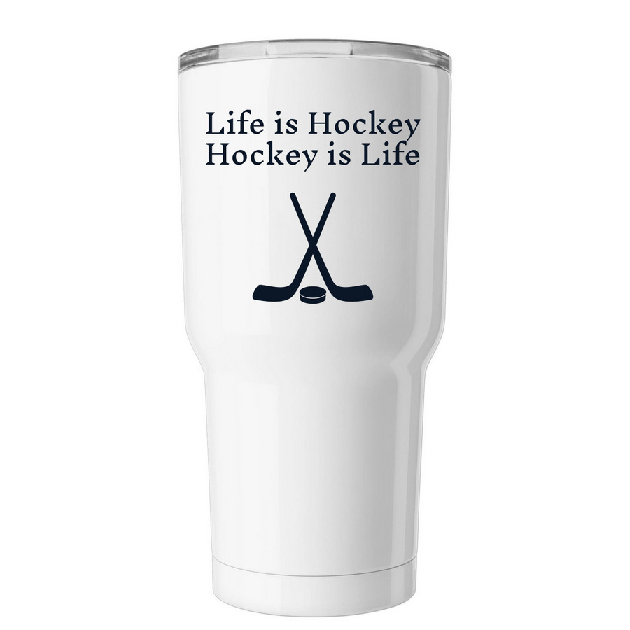 12B Tumbler&nbsp;, a White Insulated Tumbler (back-view)