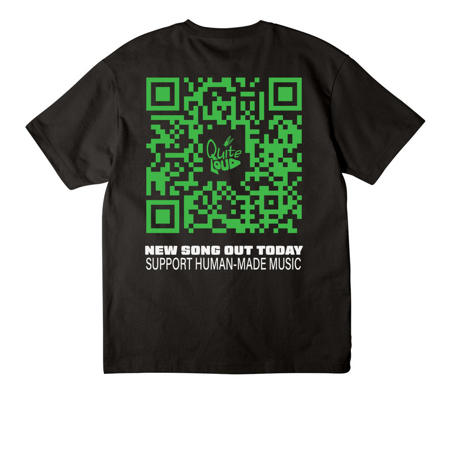 Street Crew Tee-Quite Loud Collection, a Black Unisex Heavyweight Tee (back-view)